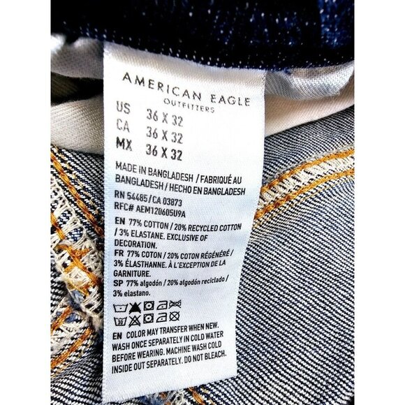 American Eagle Outfitters Size 36X31 Mens Original Bootcut Blue Airflex+ Jeans - Picture 5 of 12